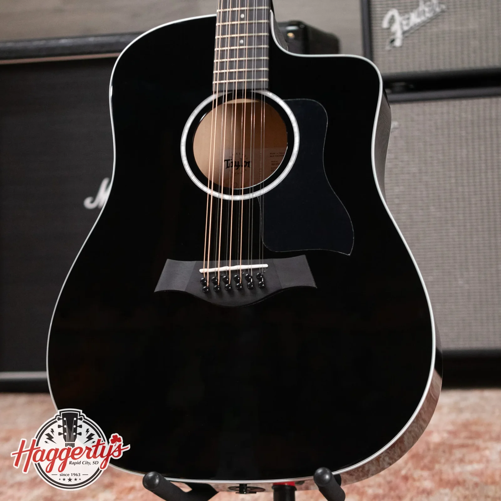 Taylor 250ce-BLK Plus 12-String Acoustic/Electric with Aerocase - Factory Demo