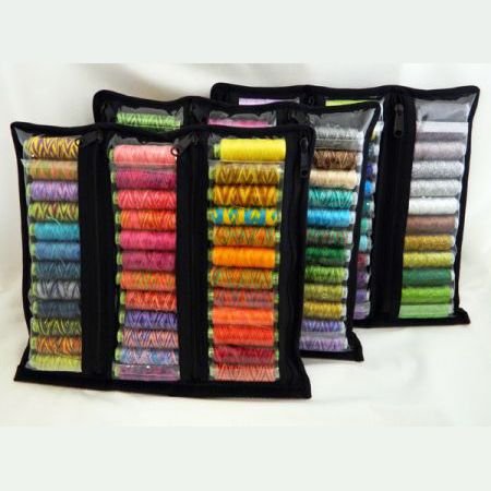 Thread Storage, Clear Zipper Pouch (Allium) 6 Pocket - Sue Spargo 