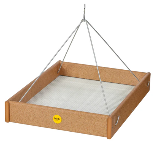 BIRDS CHOICE LARGE CARAMEL RECYCLED HANGING TRAY FEEDER