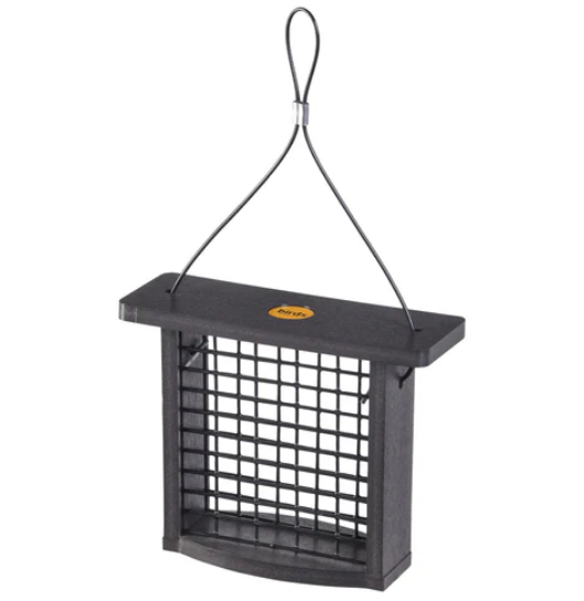 BIRDS CHOICE BLACK RECYCLED SINGLE SUET CAKE FEEDER