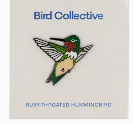 BIRD COLLECTIVE RUBY-THROATED HUMMINGBIRD ENAMEL PIN