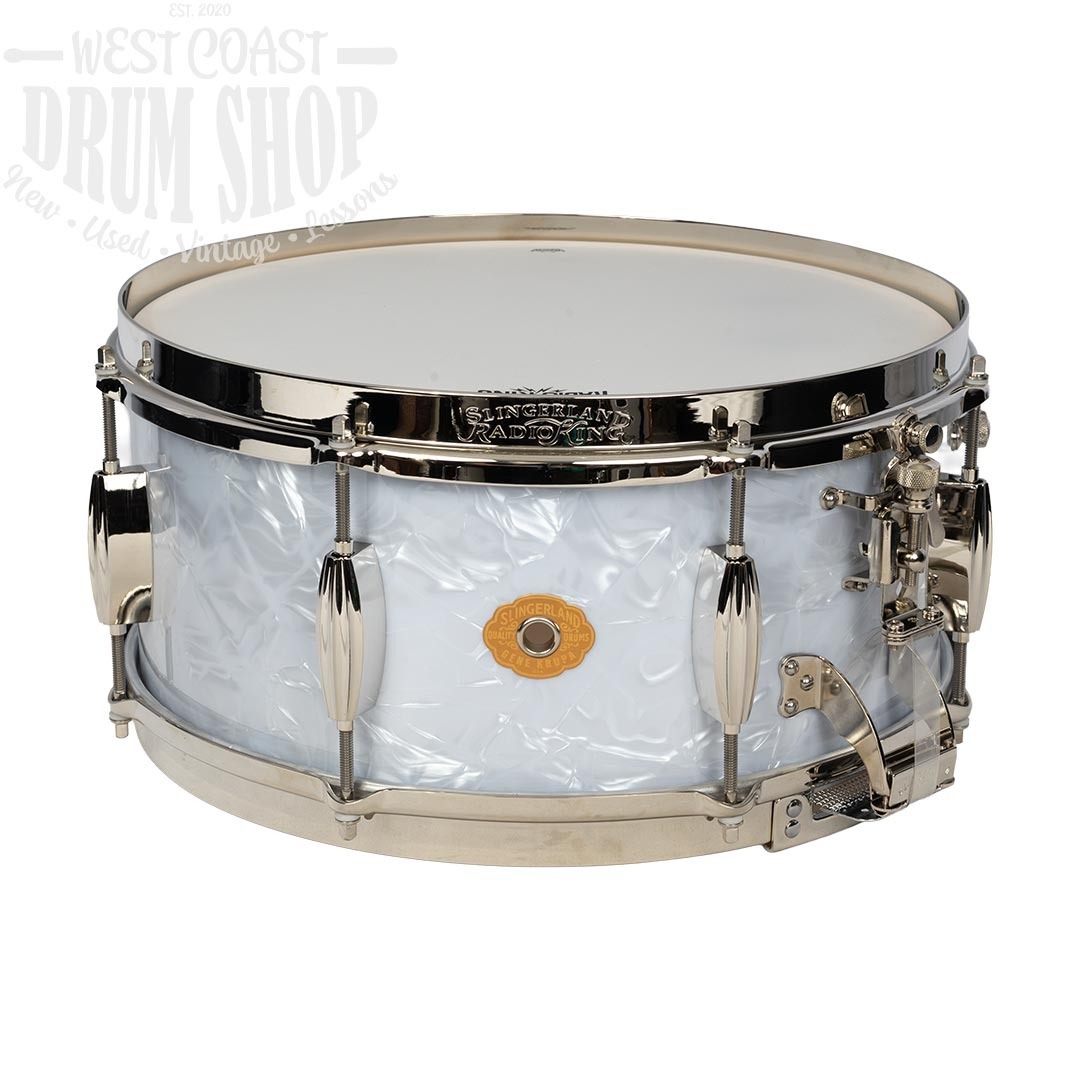 Slingerland Gene Krupa Limited Radio King Snare Drum 6.5x14 White Marine Pearl #14 of 200 Worldwide