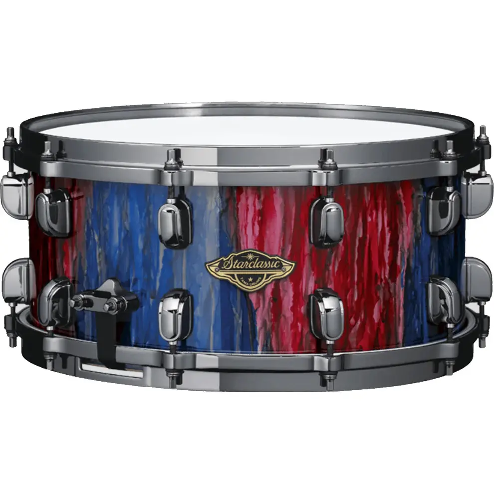 TAMA Starclassic G-Walnut/Birch  14x6.5 Snare Drum, Black Nickel Shell Hardware