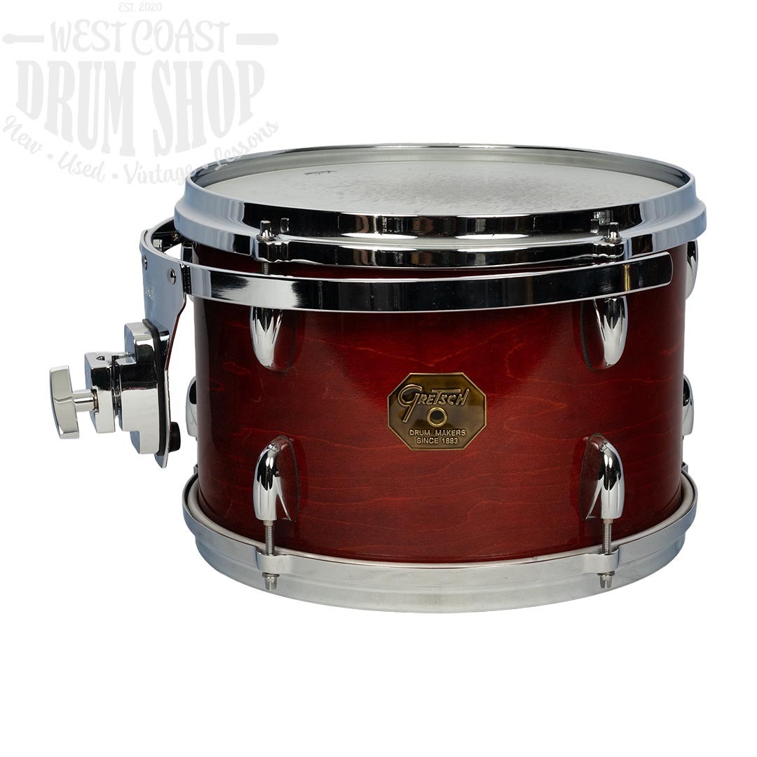 Used Gretsch USA Custom 8x12 Rack Tom with Stop Sign Badge and Internal Mufflers 2012 Walnut Finish with Case