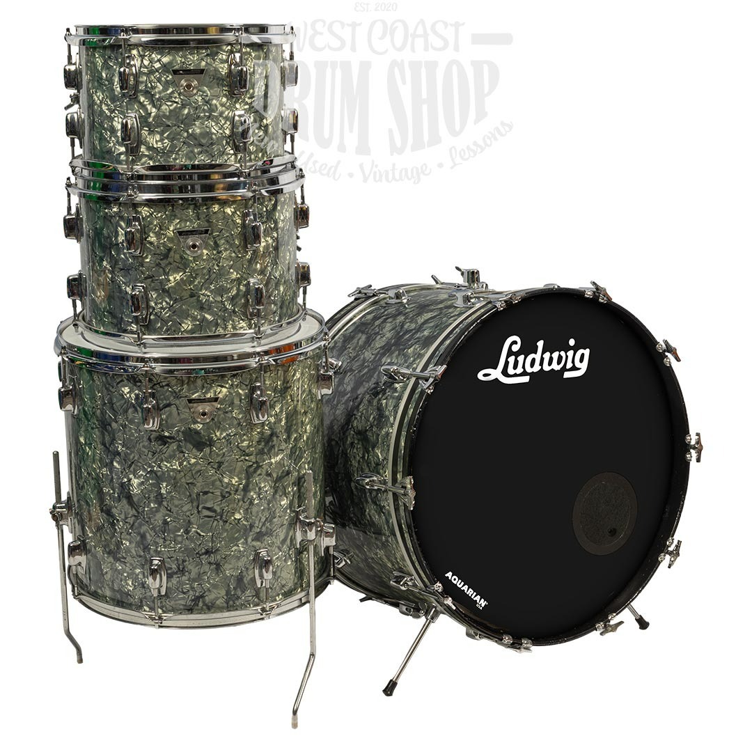 Vintage Ludwig Standard 4-Piece Kit 12, 13, 16, 22 Rewrapped Vintage Marine Pearl