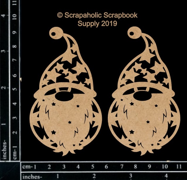Scrapaholics Laser Cut Chipboard Christmas Gnomes 099654252590