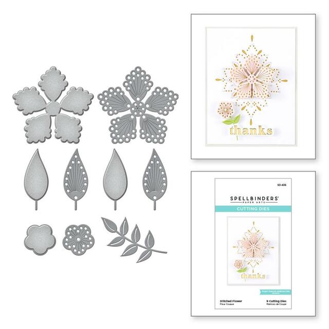 Spellbinders Etched Dies Spring Into Stitching Stitched Flower 