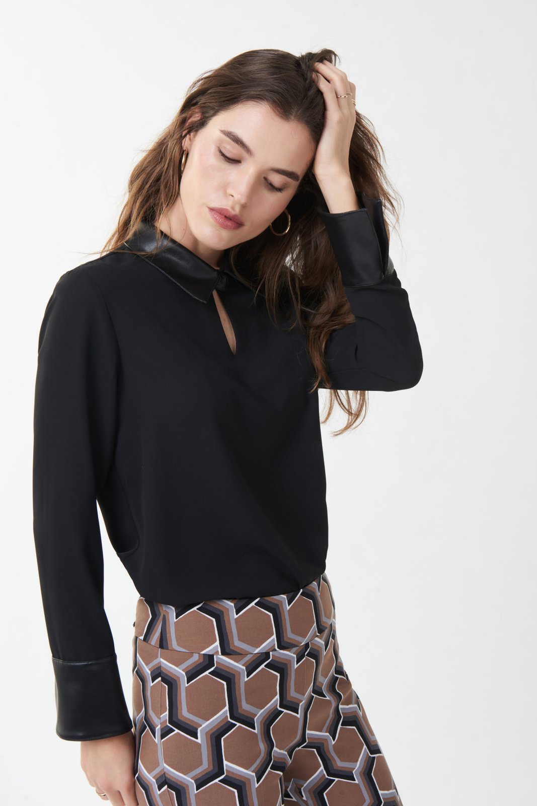 DERES デレスhalf sleeve blouse chocolate deres/ half sleeve blouse(chocolate)
