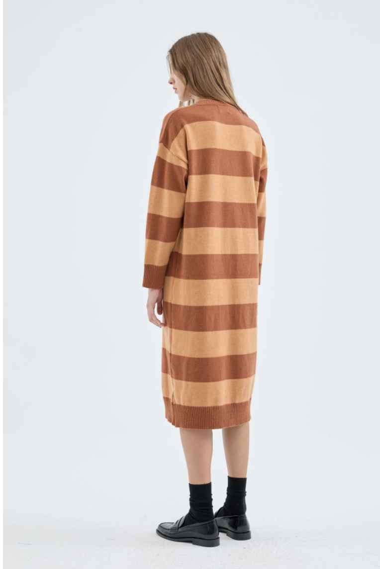 Striped Knit Midi Dress