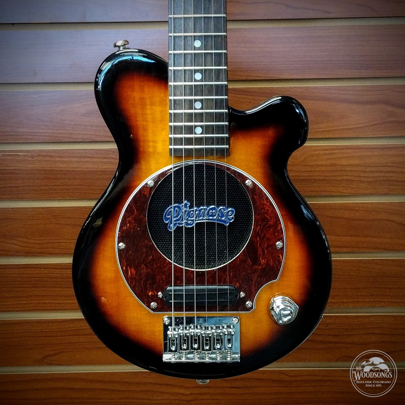 ジャンク品 PIGNOSE USA Travel Guitar Pignose PGG-200 Mini Electric Travel Guitar w/ Built-In