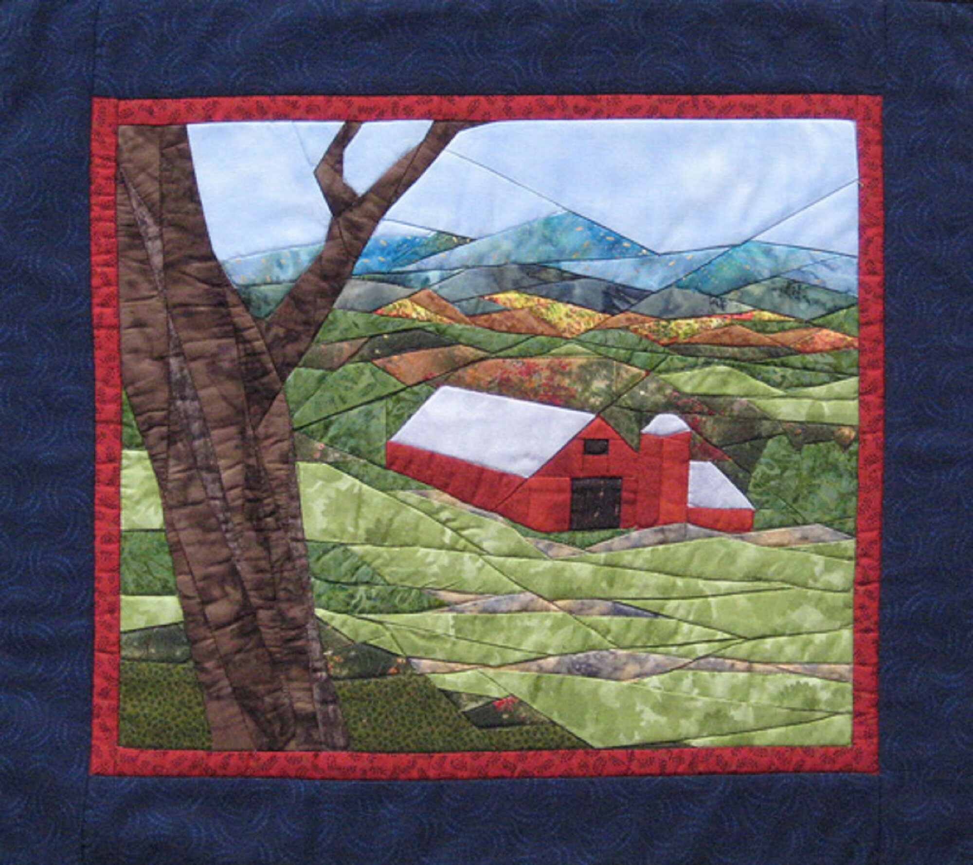 Red barn Quilt Kit by Cynthia England 17X19