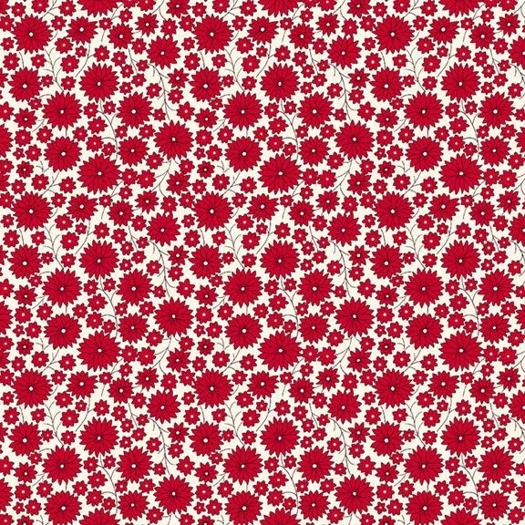 Aunt Grace Goes Scrappy by Julie Rothermel for Marcus Fabrics R35 1525D Red sold by the 1/2 yd.