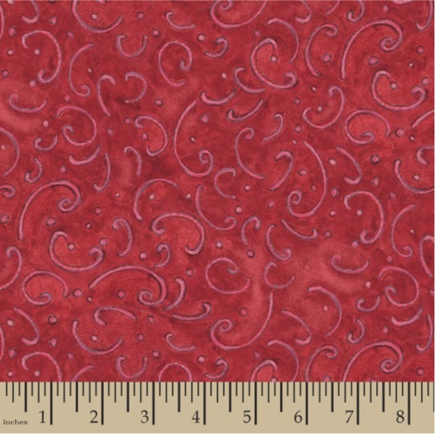Calico Red Scroll by Springs Creative 2035-0518 sold by the 1/2 yd.