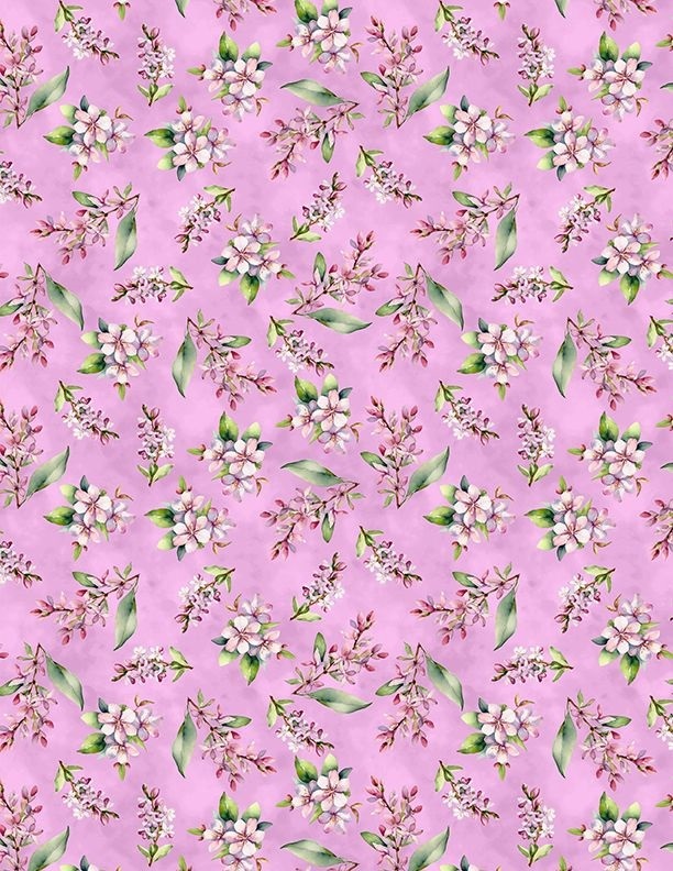 Dahlia Botanica Small Floral by Nancy Mink for Wilmington Prints 33925-637 Purple sold by the 1/2 yd.