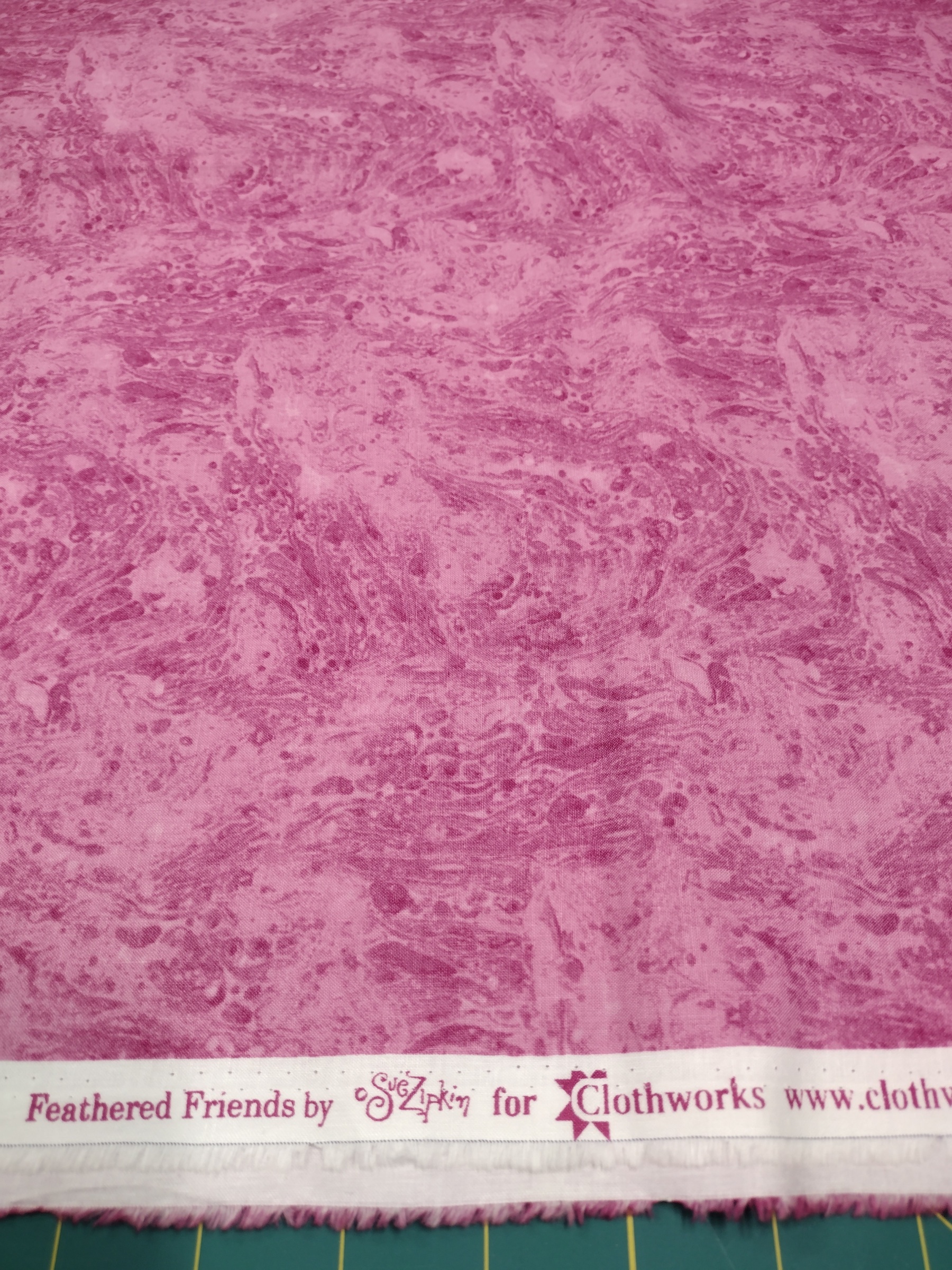 Feathered Friends by Sue Zipkin for Clothworks Y3496-40 Fuschia one yard 24 remnant