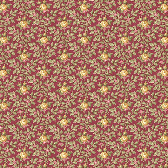 French Mill Wallpaper Roses by Andover Fabrics A-737-Red sold by the 1/2 yd.