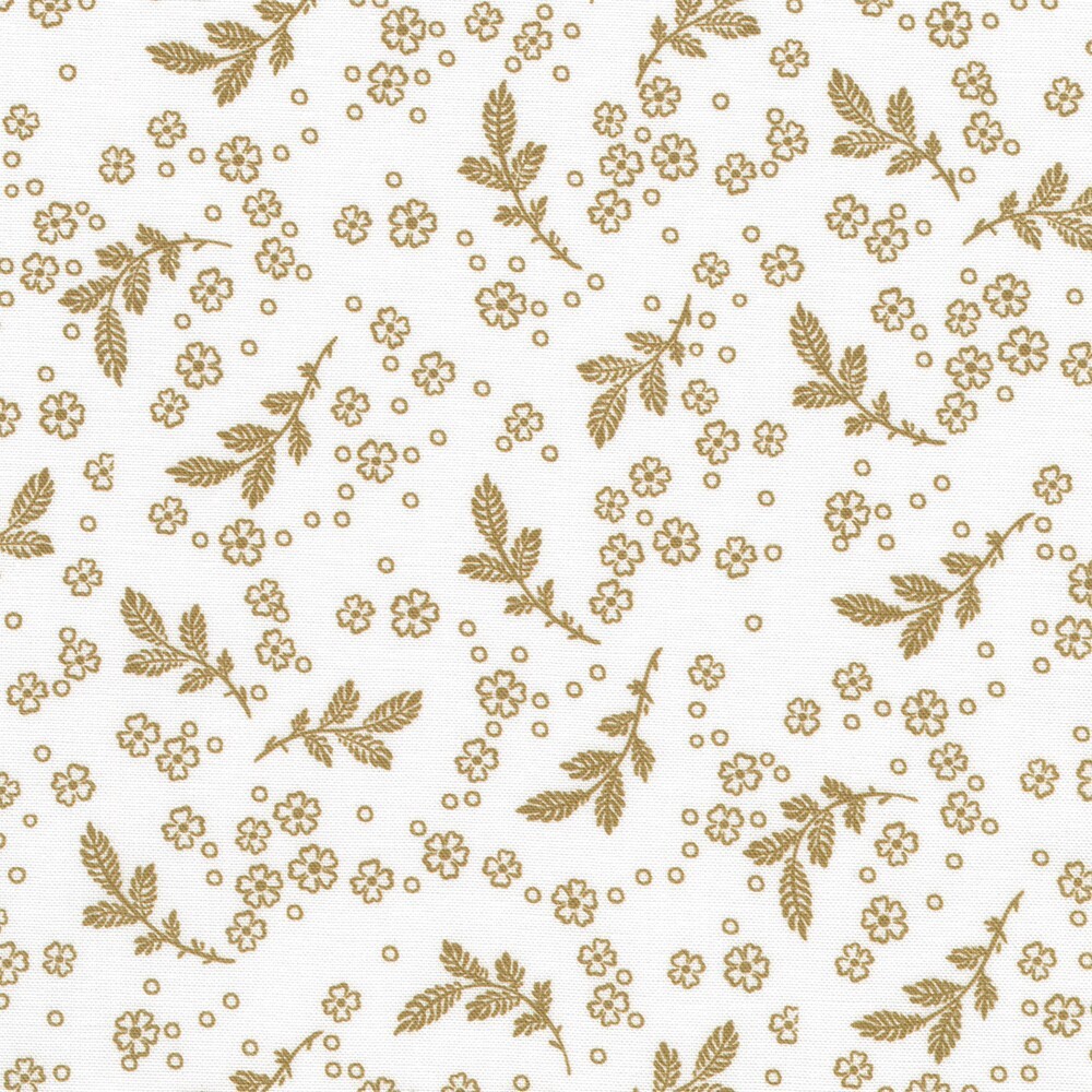 Georgina Flowerhouse Collection by Robert Kaufman FLHD 22130-83 Vintage White sold by the 1/2 yd.