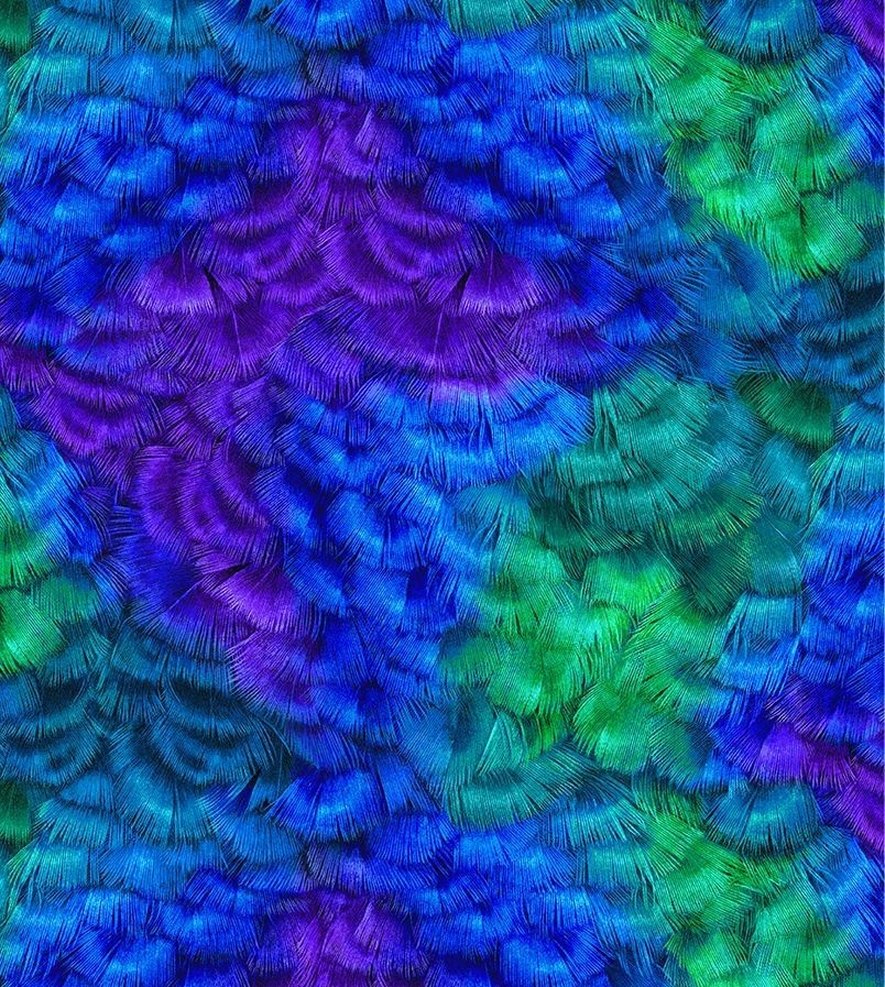 Hacienda Packed Feathers by Chong-a Hwang for Timeless Treasures CD 3905 Multi sold by the 1/2 yd.
