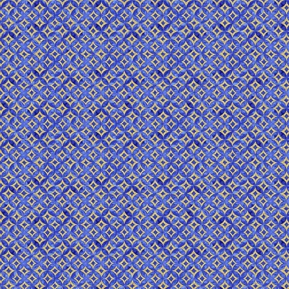 Moonlight Asian Geo Metallic by Chong-a Hwang for Timeless Treasures LOTUS-CM3989 Blue sold by the 1/2 yd.