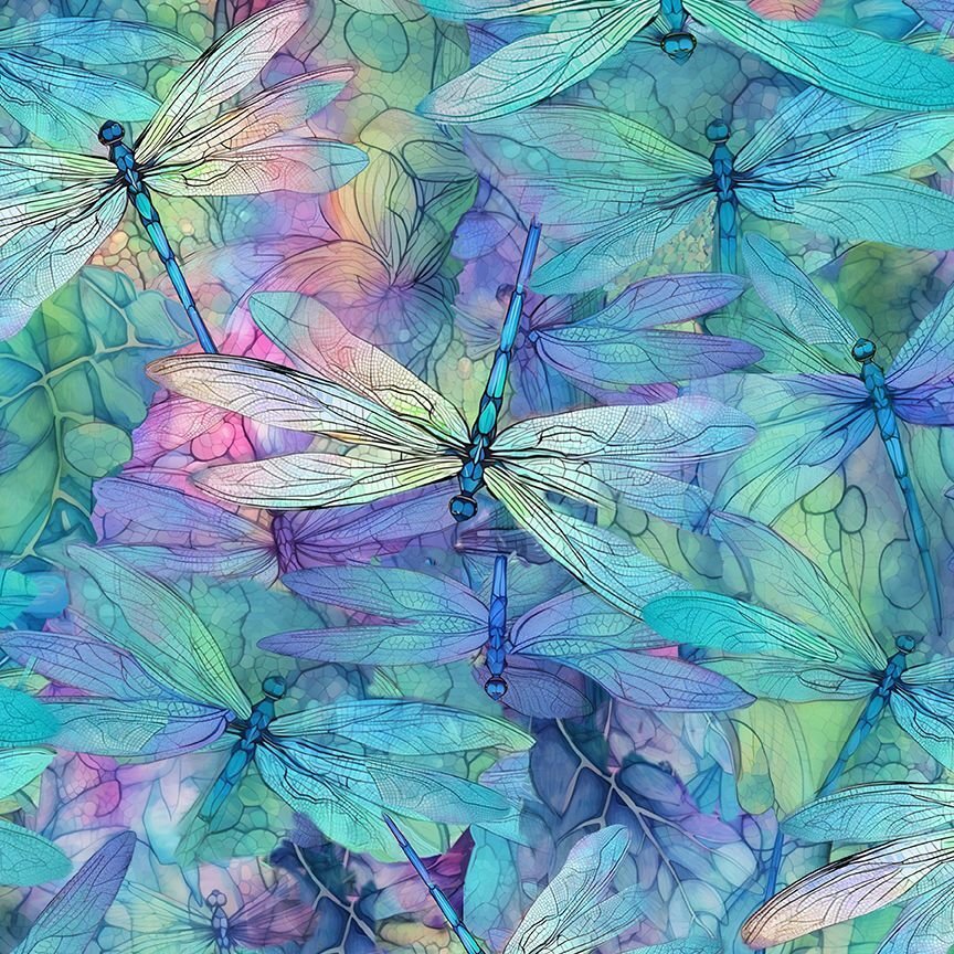 Nature Dragonfly Illusion by Timeless Treasures CD3205 Fantasy sold by the 1/2 yd.
