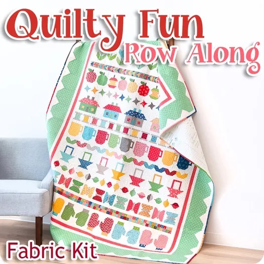 Quilty Fun Row Along Kit by Lori Holt for Riley Blake Designs 68.5X86.5 Quilty Fun Pattern Book Included