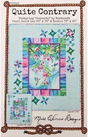 Quite Contrary Quilt Pattern by Miss Winnie Designs Lap or Double sizes