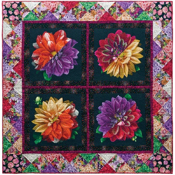 Refracted Blooms Quilt Kit by Lisa Daly for Clothworks 63X63