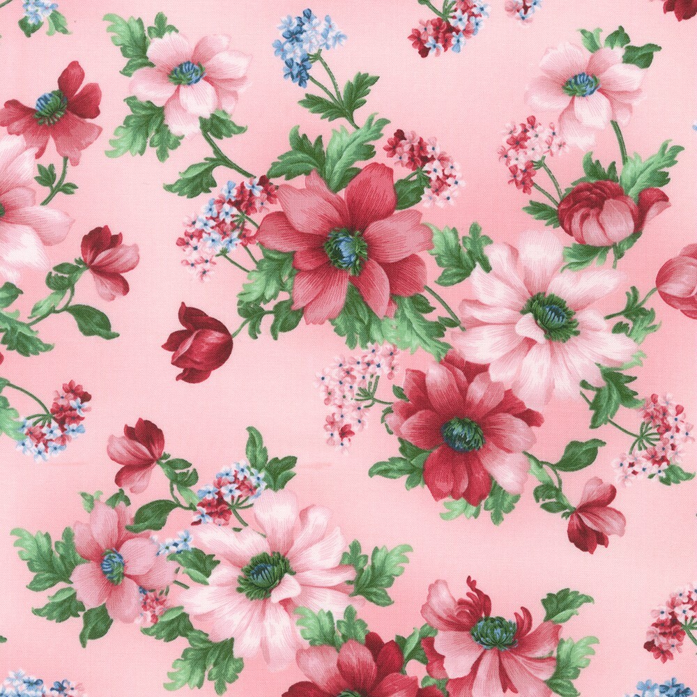 Softly from Flowerhouse Collection by Debbie Beaves for Robert Kaufman 21799-96 Blush sold by the 1/2 yd.