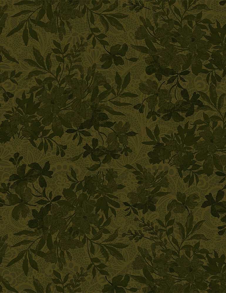 Timeless Treasures Masterpiece Tonal Floral JT C8493 Green sold by the 1/2 yd.