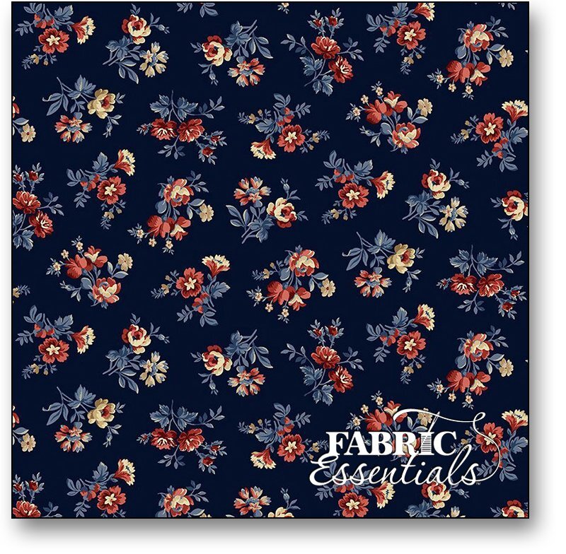 Victory Garden by Wing And A Prayer for Timeless Treasures JT-CD2110-Navy one yard 4-1/2 remnant
