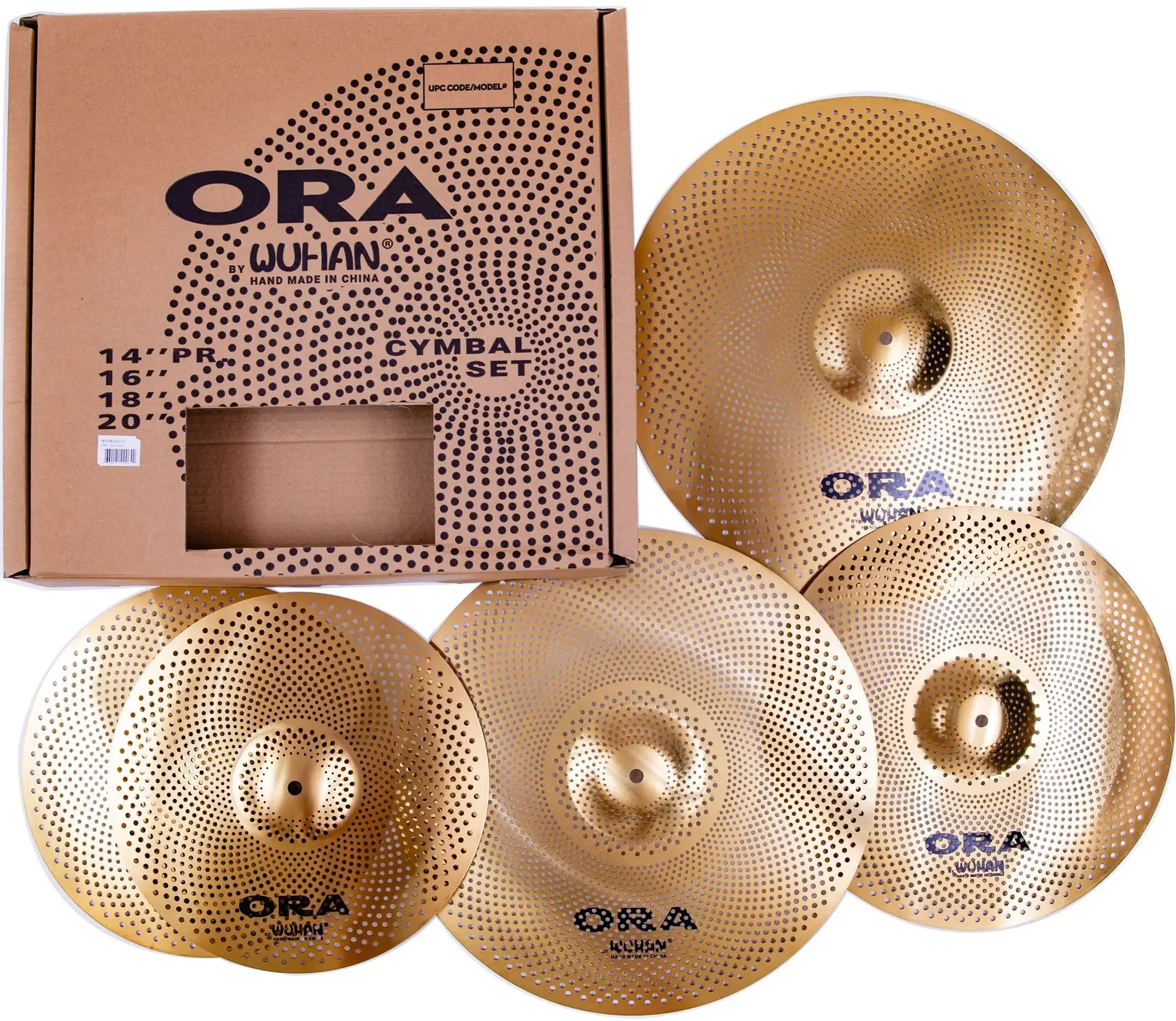 Wuhan Outward Reduced Audio Cymbal Set 14 Hi Hats 16 18 Crash 20 Ride