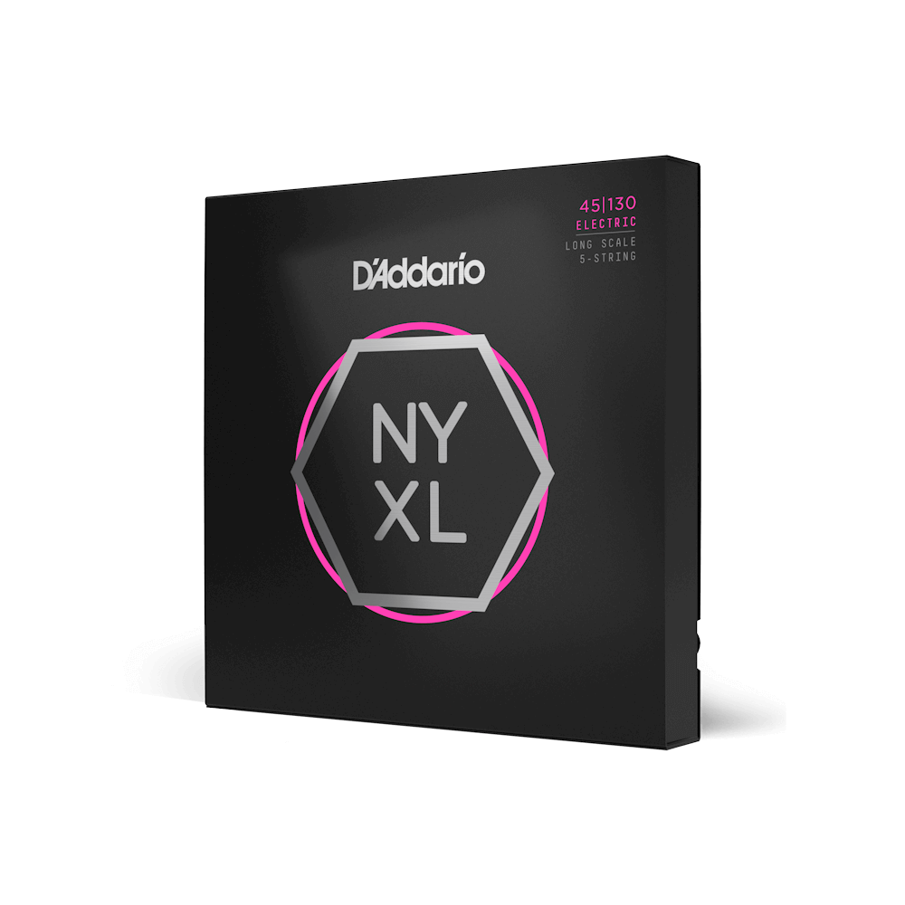 D'Addario NYXL Bass Guitar Strings 45-130 5-String Regular Light Long Scale