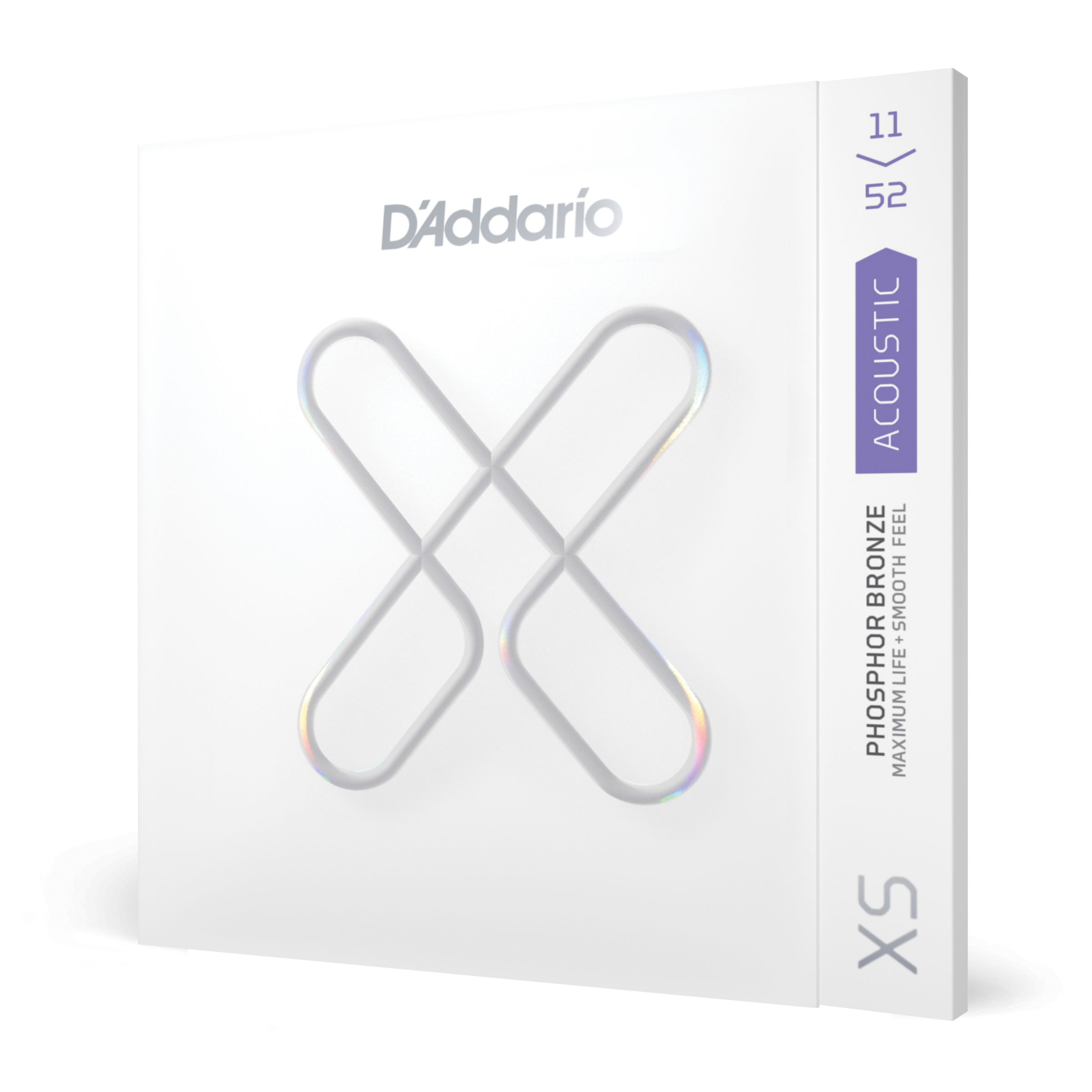 D'Addario XSAPB1152 XS Phosphor Bronze Coated Acoustic Guitar Strings Custom Light 11-52