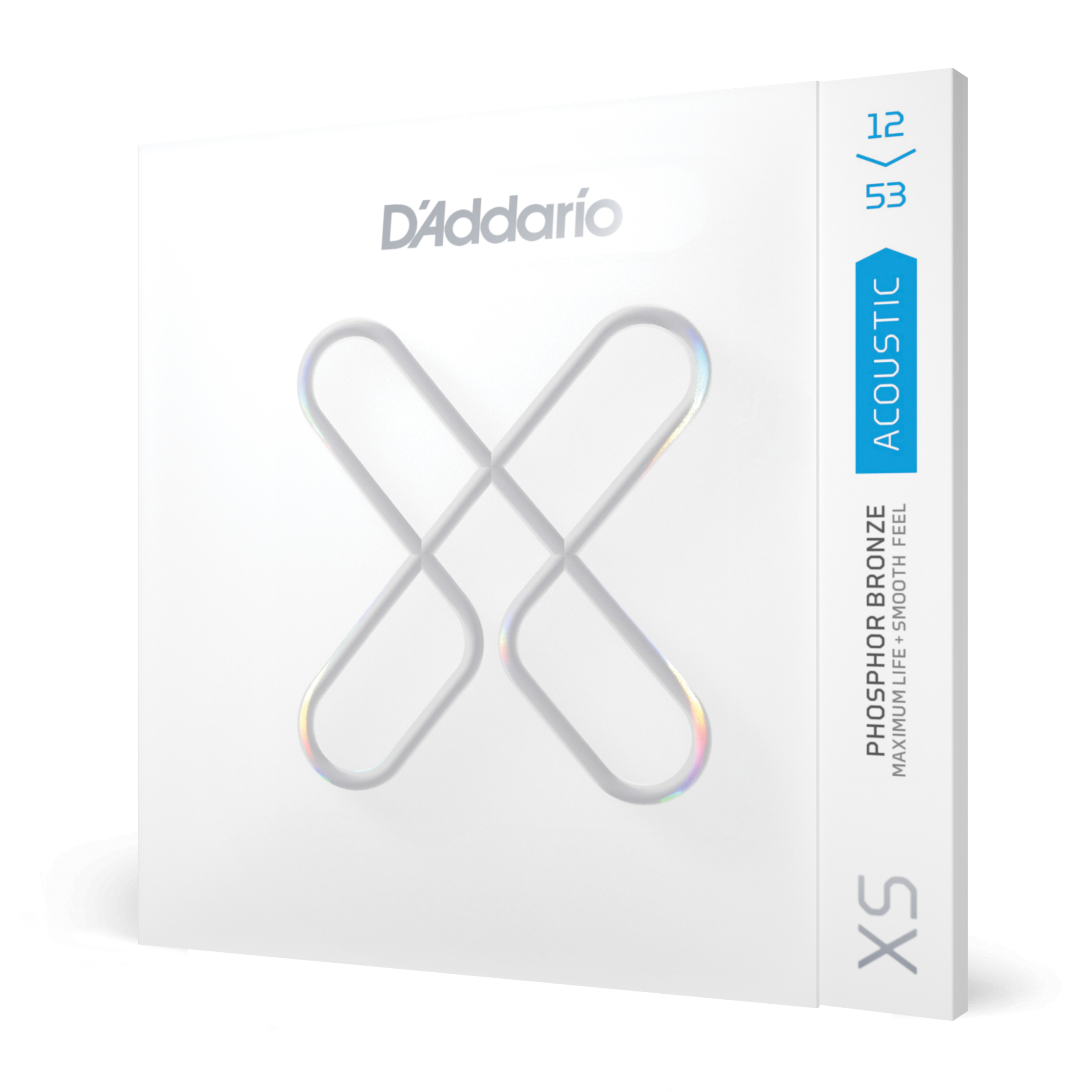 D'Addario XSAPB1253 XS Phosphor Bronze Coated Acoustic Guitar Strings Light 12-53