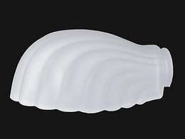 2.25F 7.5L 5 1/8 Across Shell design crystal etched desk lamp shade, 