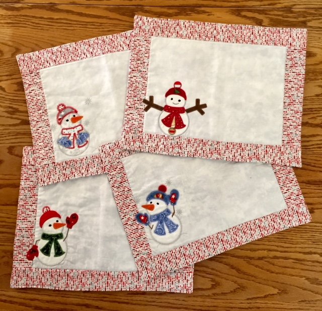 Snowman Applique Placemats