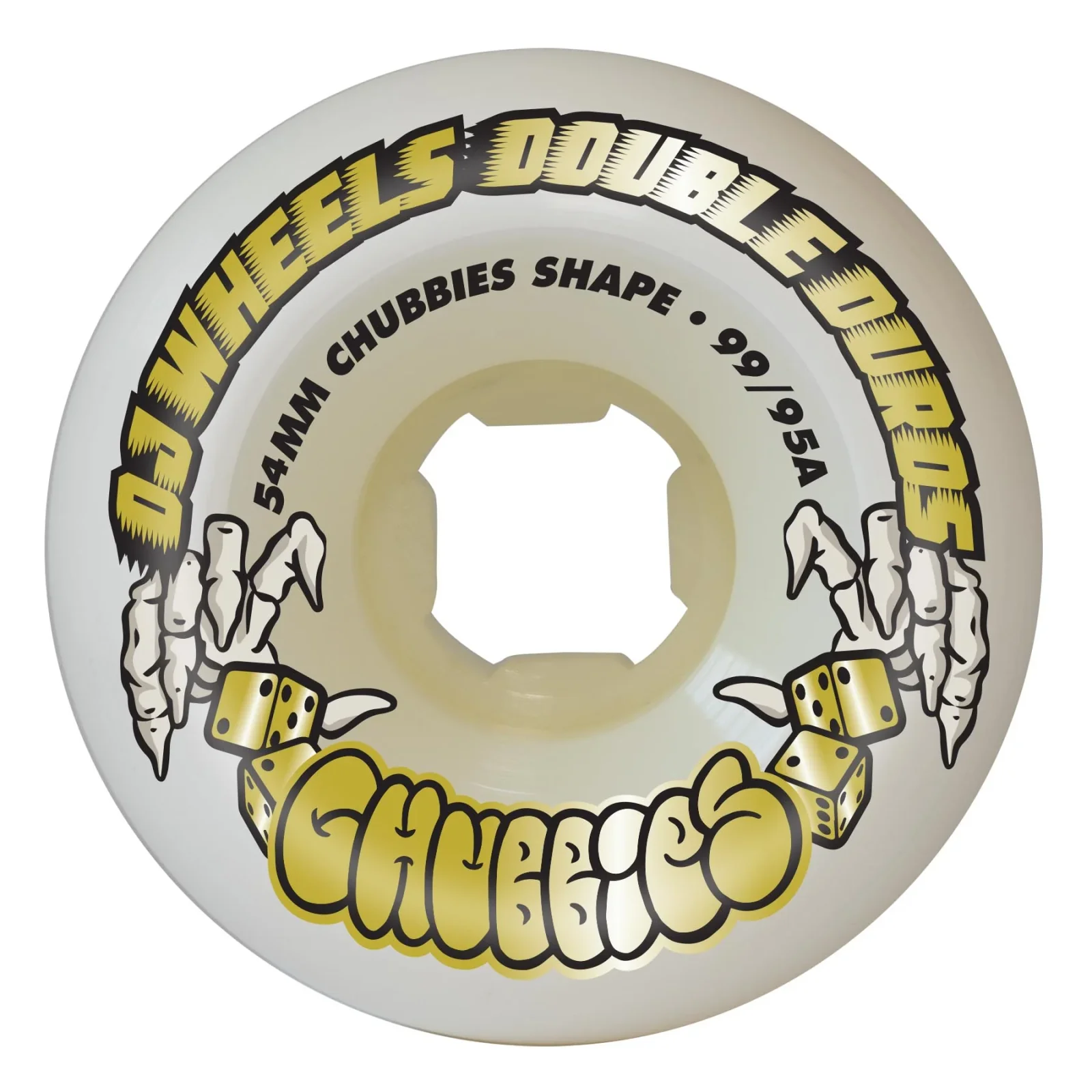 DOUBLE DURO WHITE CHUBBIES 99a/95a OJ WHEELS 54mm