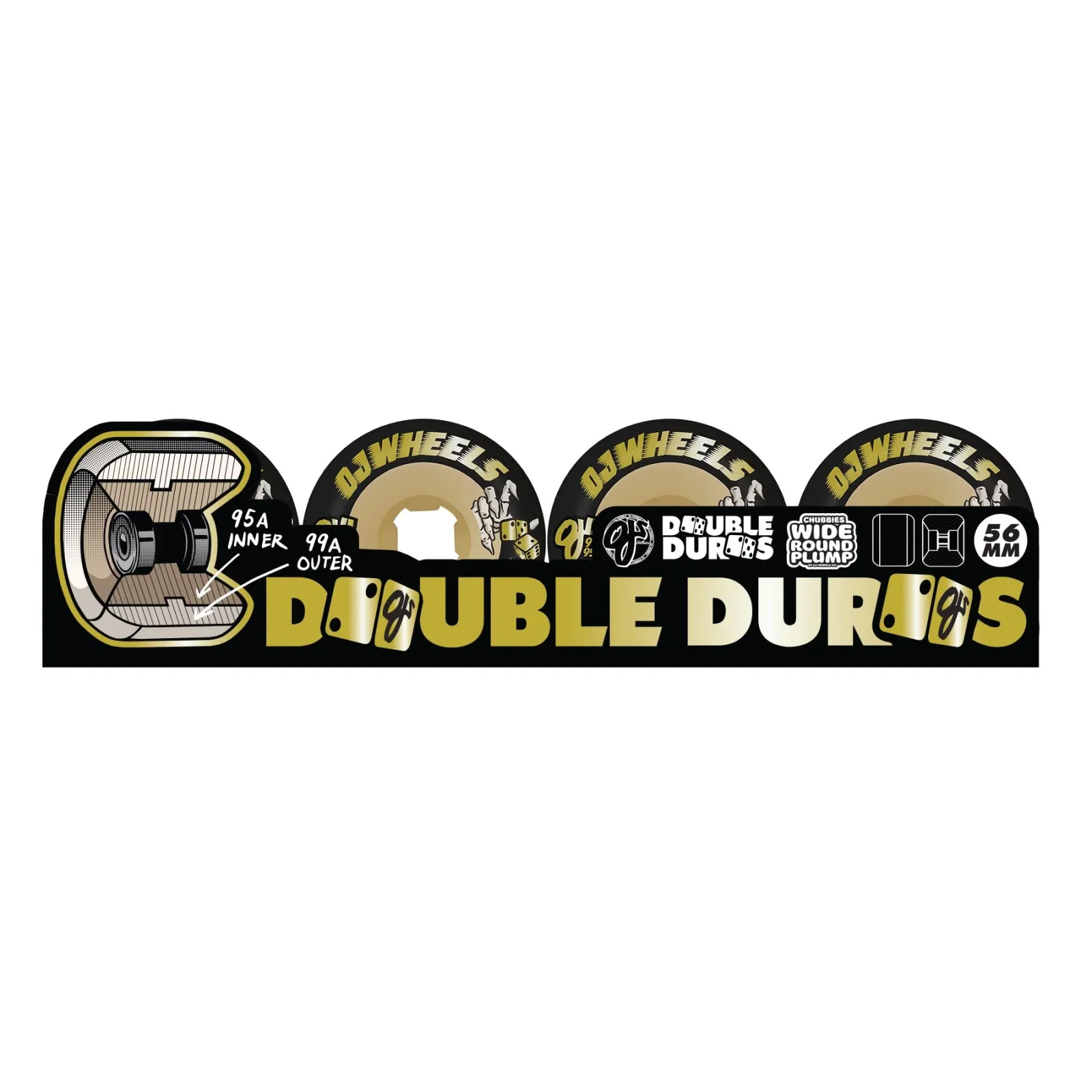 DOUBLE DURE BLACK GUM CHUBBIES 99a/95a OJ WHEELS