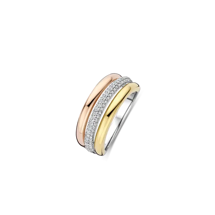 Ti Sento Tricolor Zirconia Ring - Size 7