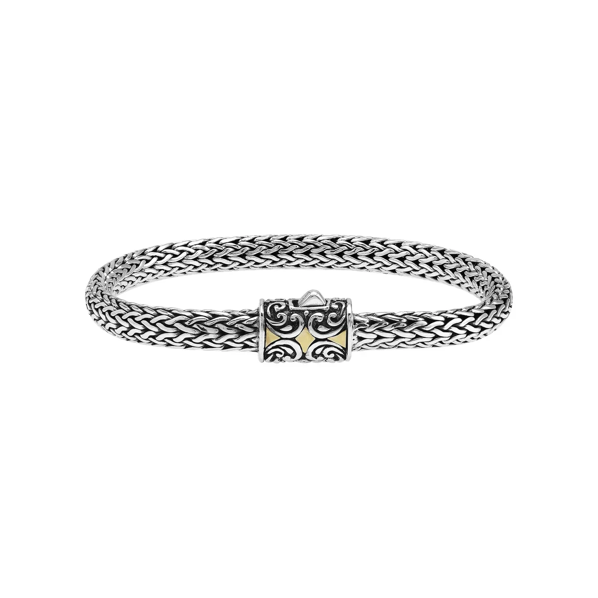 Silver/18K Gold Handwoven Bali Bracelet 7