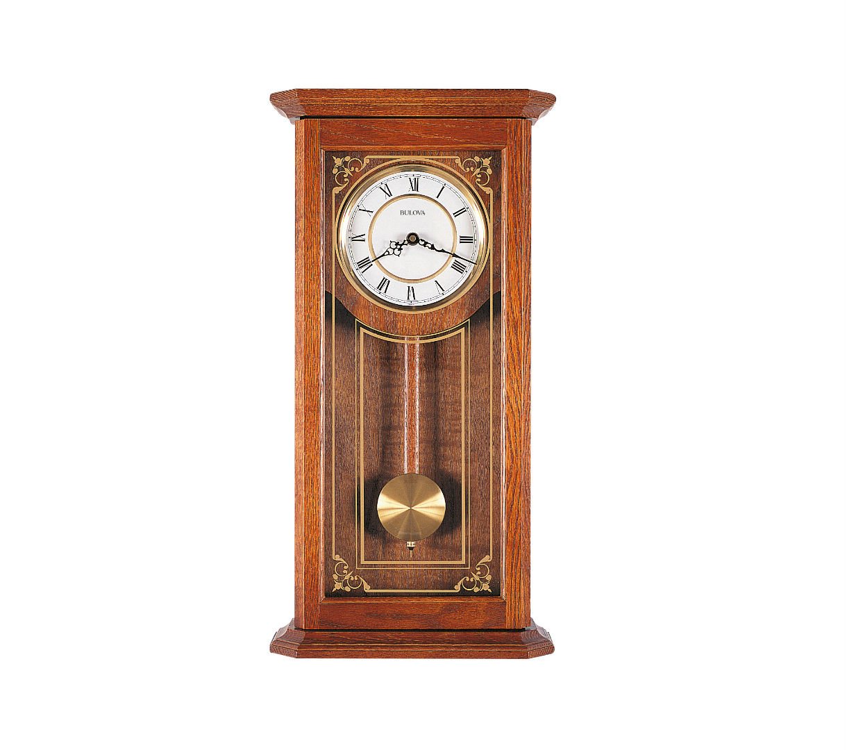 Bulova - Cirrus Quartz Wall Clock Westminster Melody Solid Oak
