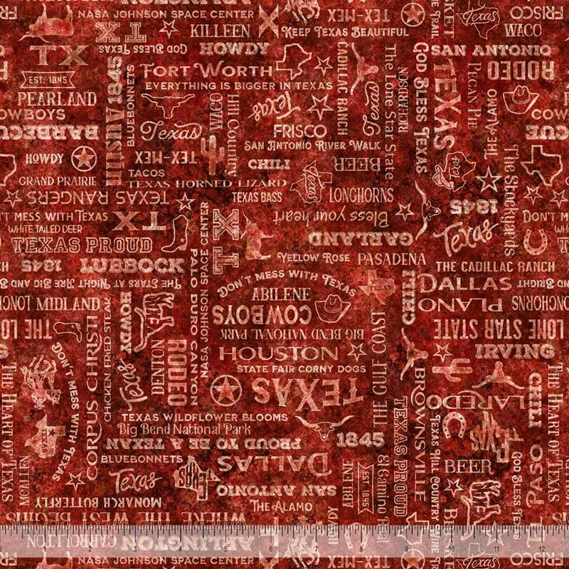 QT FABRICS ALL TEXAS SHOP HOP 2026 - TEXAS TEXT BRICK 31796-R