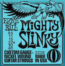 Ernie Ball Mighty Slinky Electric Guitar Strings 8.5-40 Custom Guage Nickel Wound