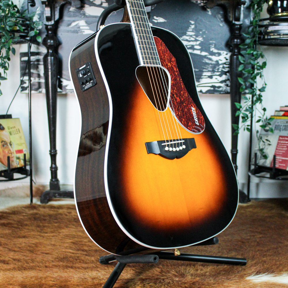 Gretsch G5024E Rancher Dreadnought Acoustic/Electric Guitar Spruce Top Mahogany Back and Sides - Sunburst
