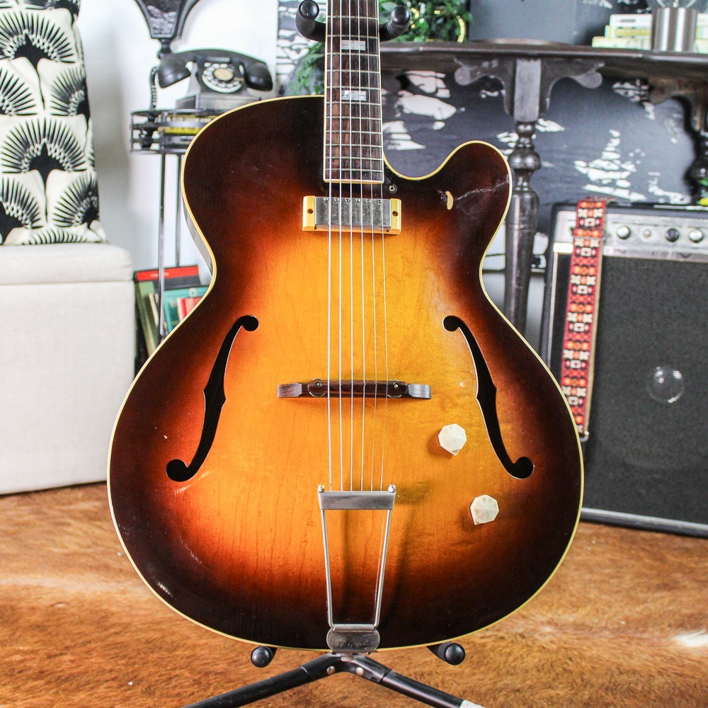 Preowned 1953 Epiphone Zephyr Regent Hollowbody Single Pickup Electric Guitar w/ Ess & Ess Hardshell Case - 2-Tone Sunburst