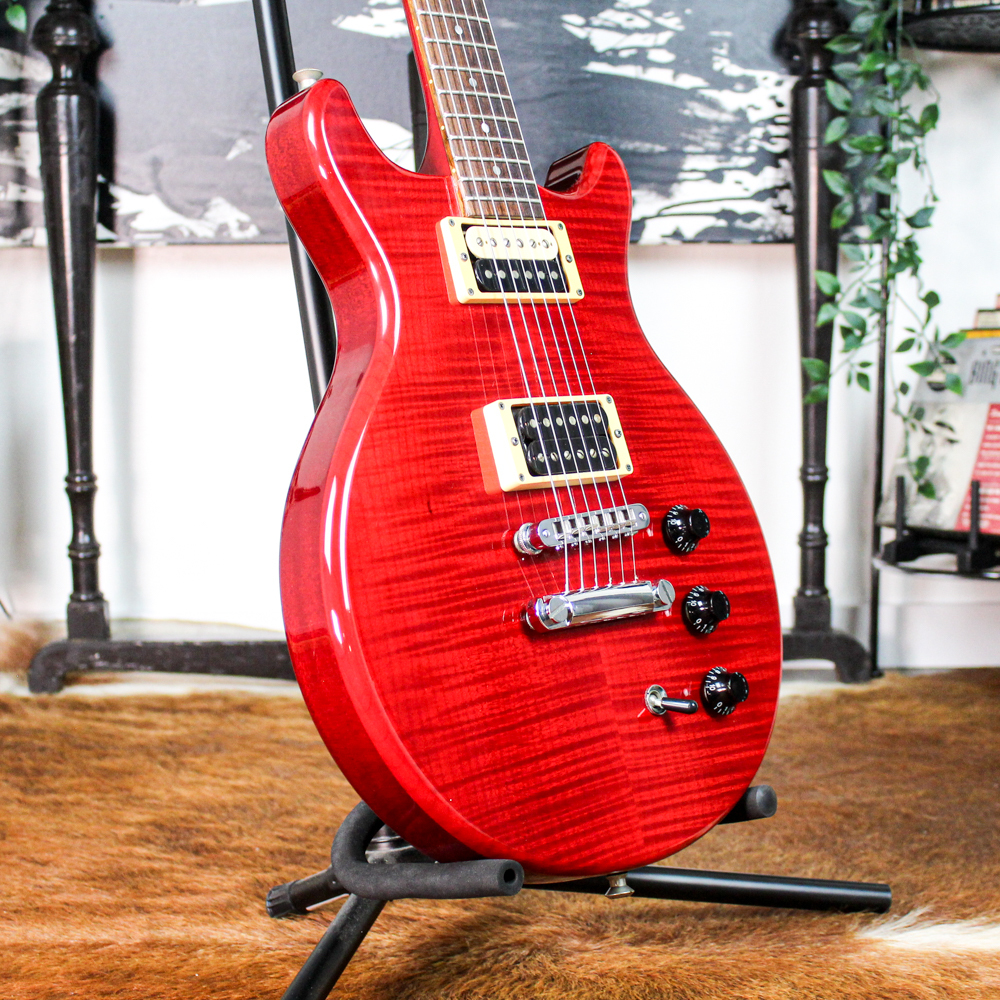 Preowned 1995 Hamer USA Special FM Electric Guitar w/ OHSC - Transparent Cherry Red Flame Top