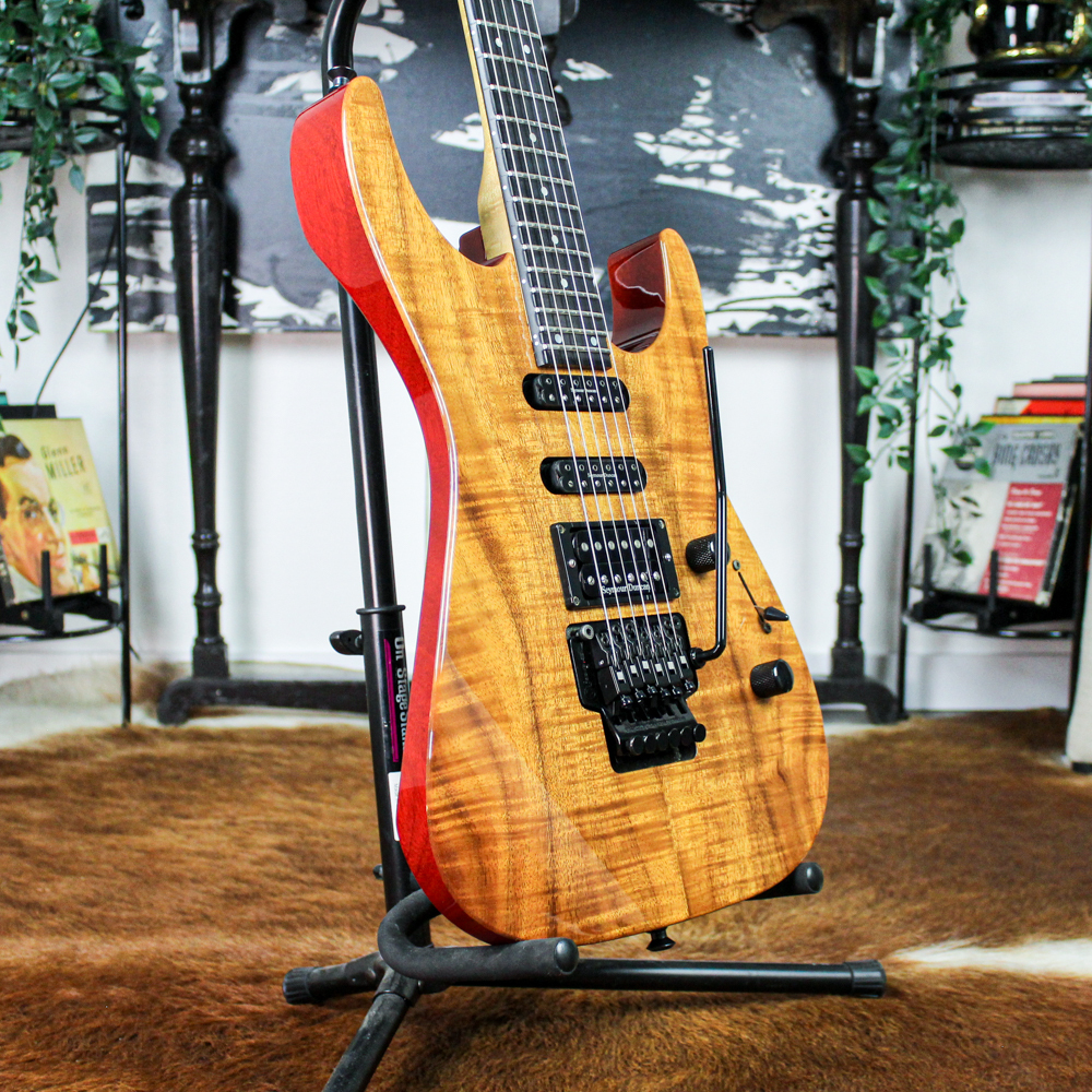 Preowned 2002 Charvel Model A Plus K Pro Series (MIJ) HSS Electric Guitar w/ OHSC - Natural Koa - Limited Edition 1 of 50