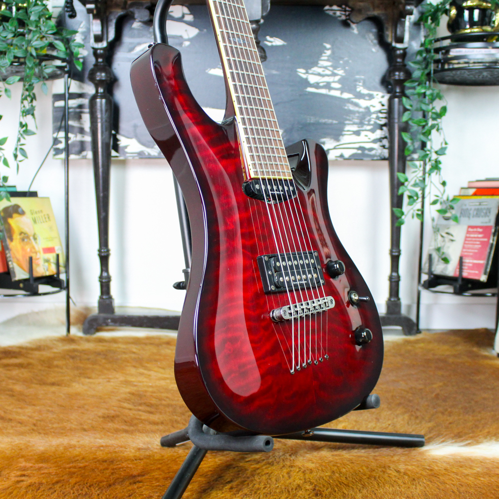 Preowned 2005 Schecter 007 Elite HS 7-String Electric Guitar (MIK) - Black Cherry w/ Gig Bag