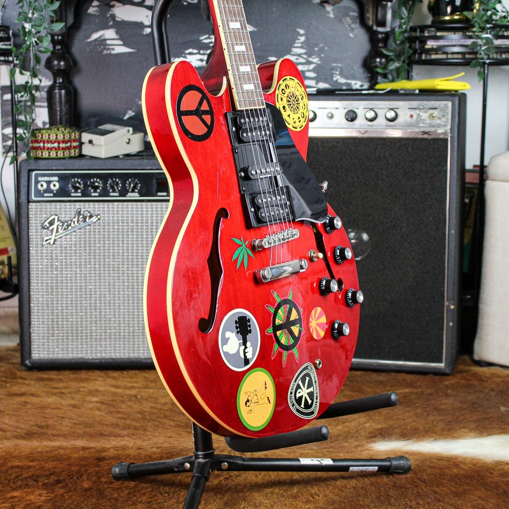Preowned 2020 Epiphone Inspired by Gibson ES-335 - Custom Alvin Lee @ Woodstock Tribute Graphics w/ Hardshell Case & Strap
