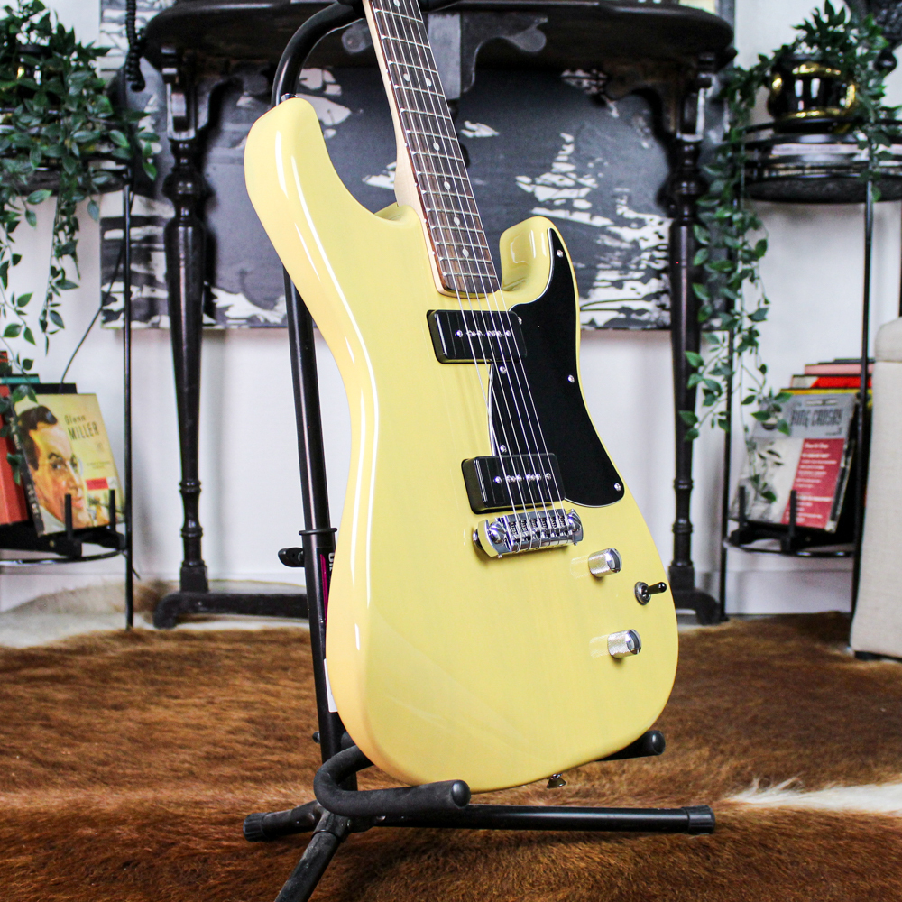 Preowned 2023 Squier Paranormal Strat-O-Sonic P90 Stratocaster - Vintage Blonde w/ Upgraded Locking Tuners & Wraparound Bridge